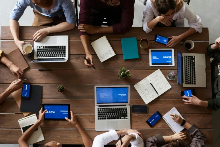 Business team using digital technology